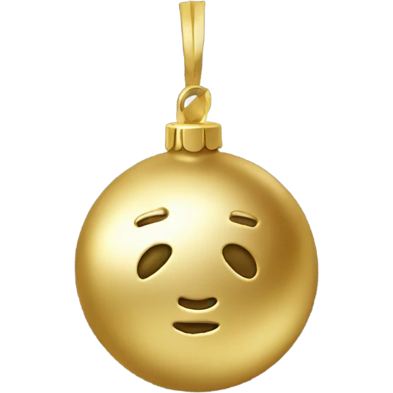 A metallic Christmas gold ornament emoji