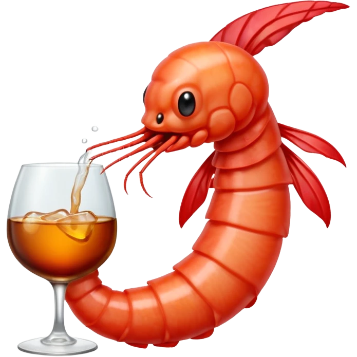 A SHRIMP DRINKING BURBON emoji