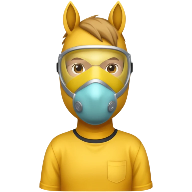 horse with yellow mask and shirt emoji