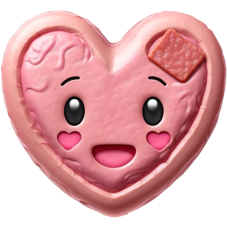 kawaii heart EMOJI made of SPAM MEAT emoji