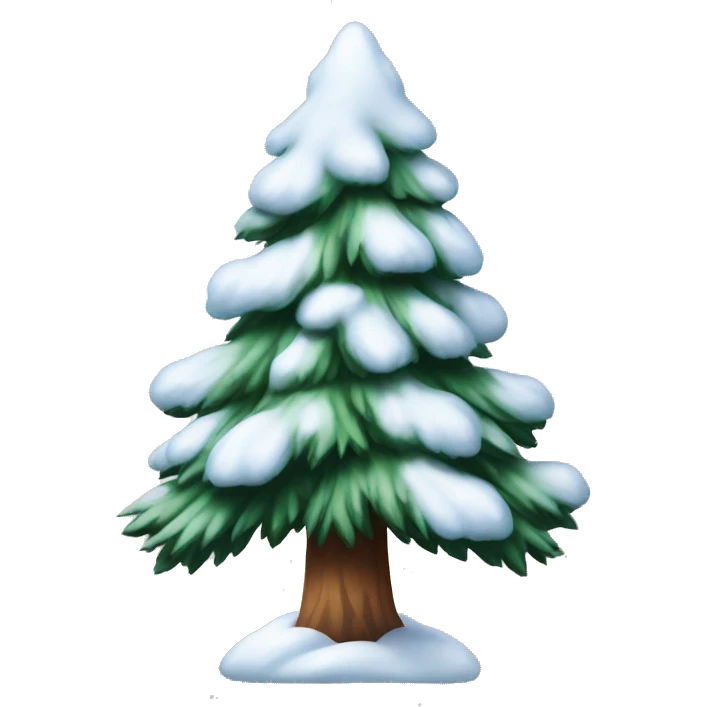 Pine tree with snow emoji