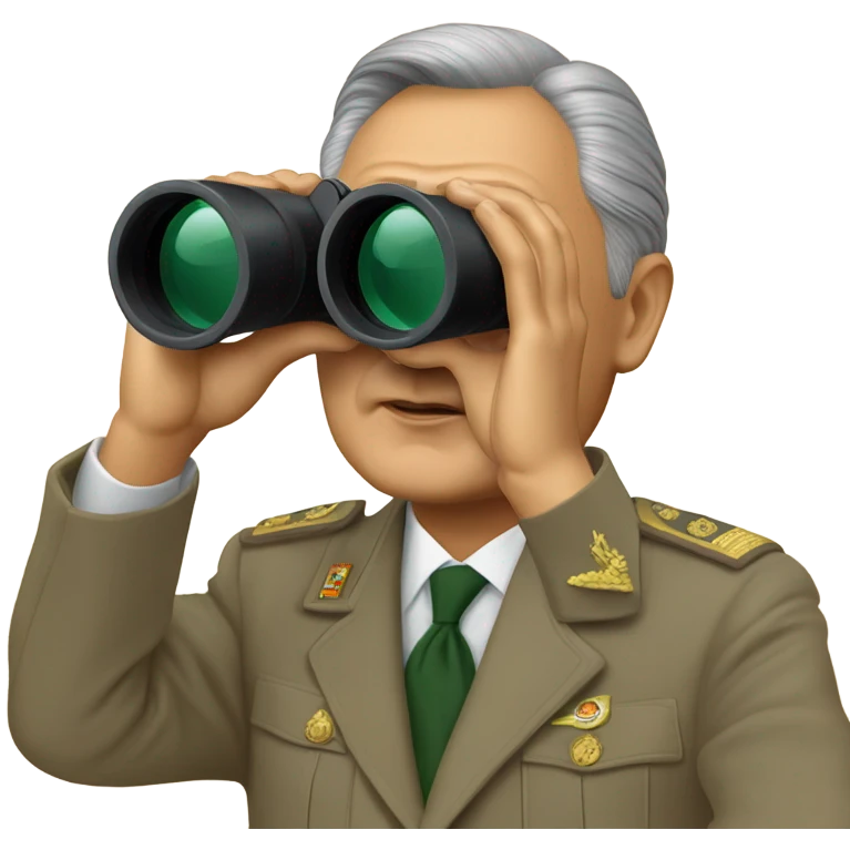 photorealistic Nazarbayev looks through binoculars
 emoji