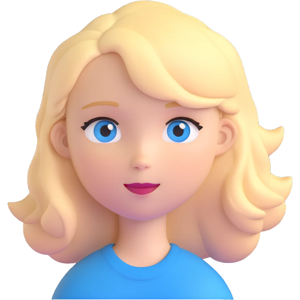 white girl with blonde hair and blue eyes emoji
