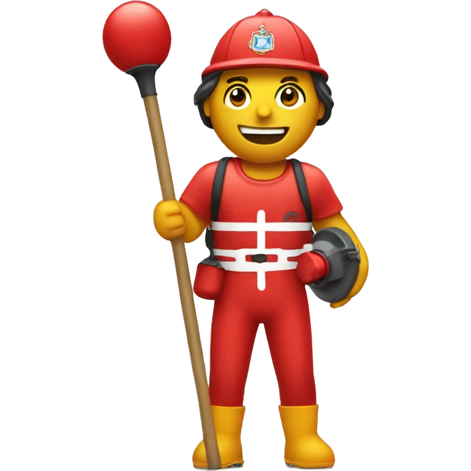 a lifeguard holding a plunger emoji
