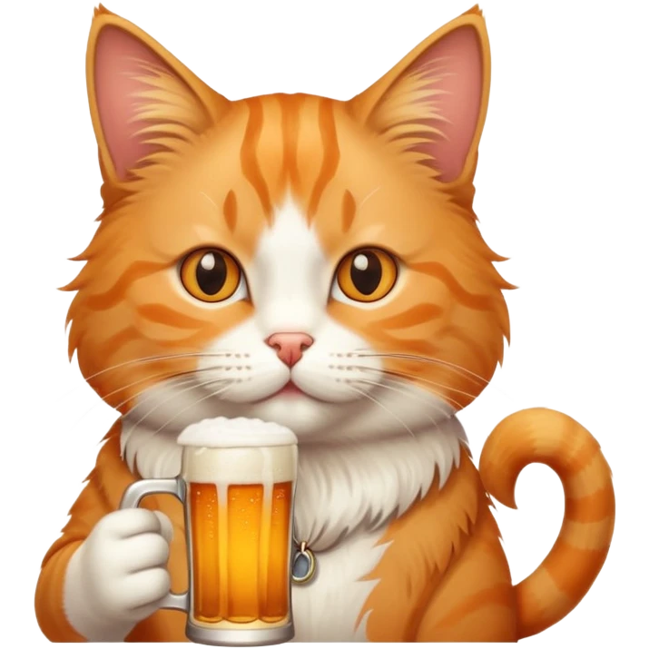 Cat drinking beer emoji