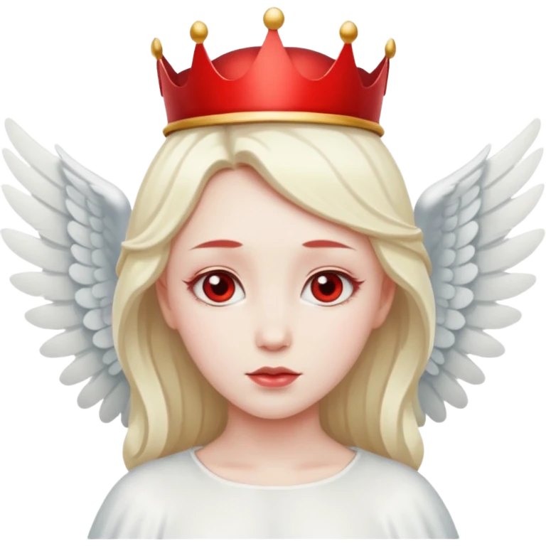 an angel with a red crown on her head, 4 wings emoji