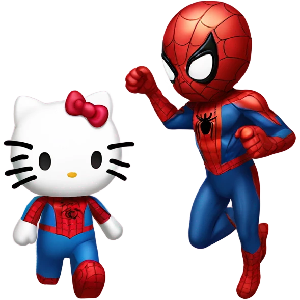 Spider-Man and hello kitty  emoji