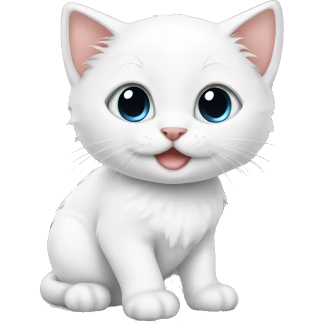 Cute white kitten emoji