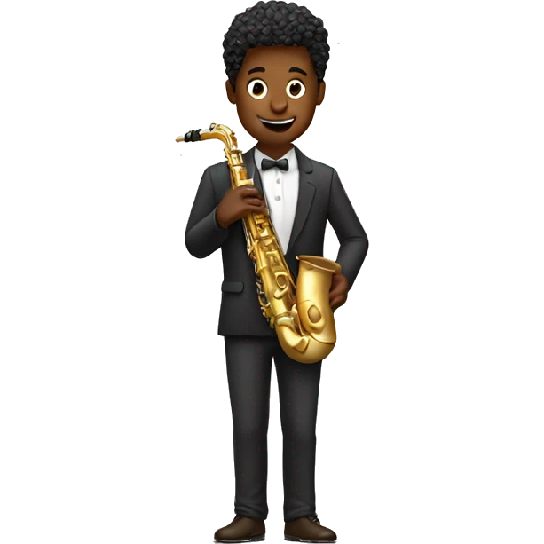 saxophonist holding  chocolate bar emoji