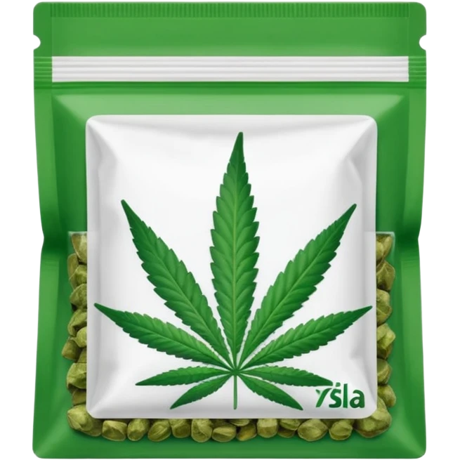 Weed pound baggie with the name Dolla Den and a logo  emoji