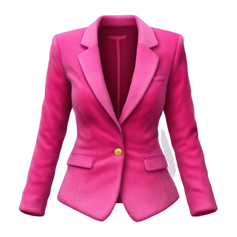 Realistic isolated open raspberry color velvet feminine fashion blazer jacket.  emoji