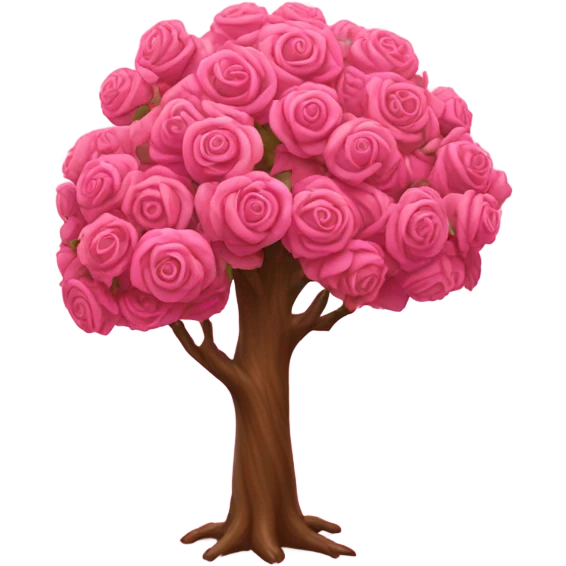 Pink tree made of roses  emoji