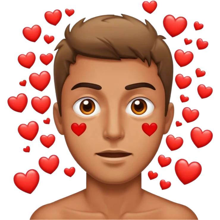 Man with huge hearts bursting from his eyes  emoji