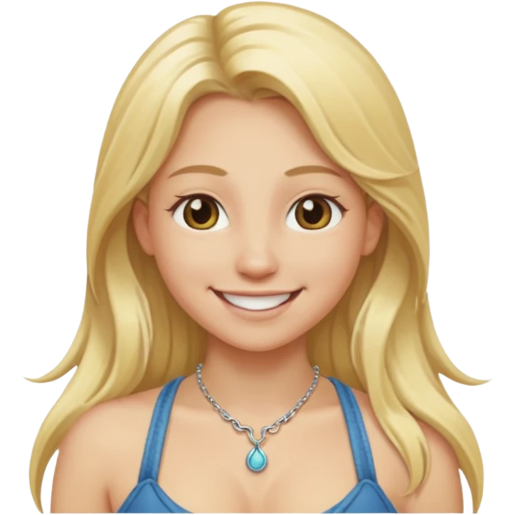 long blonde hair emoji with nipple piercing emoji