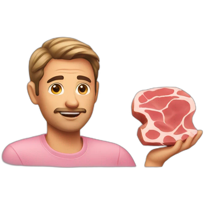 Man with ham emoji