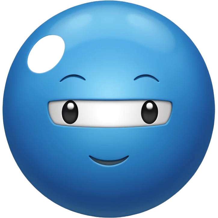 Blue Ball with MB written on it emoji
