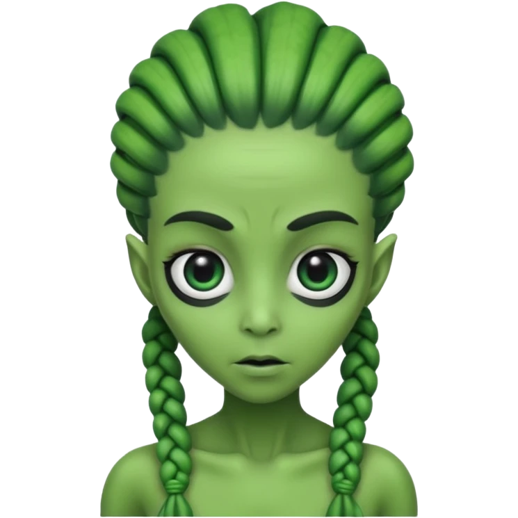 alien with braided hair emoji
