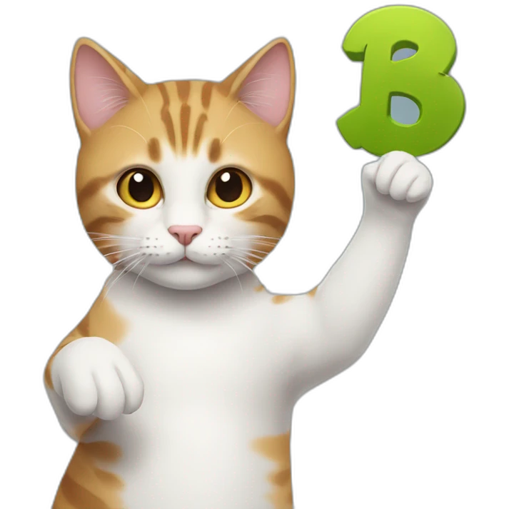 cat holding up a is for me sign emoji