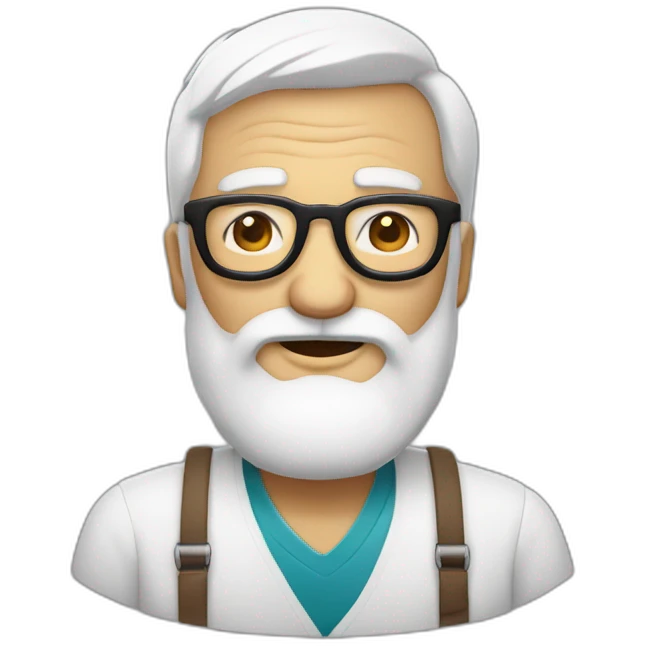 anciano con barba blanca y gafas emoji