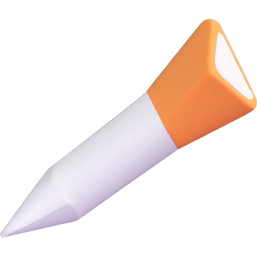minimalist white chalk with a short white mark behind it indicating motion emoji