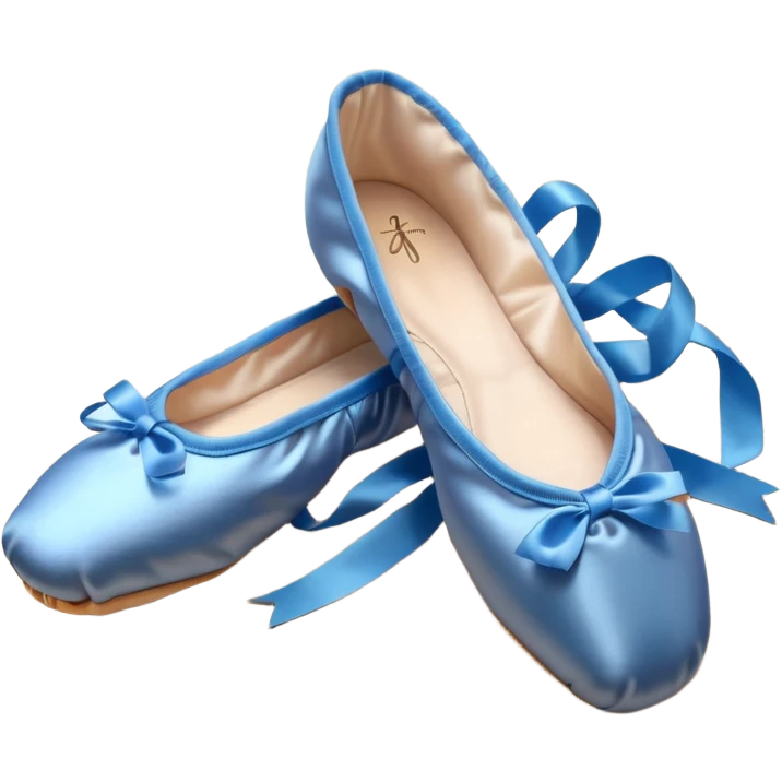 cinematic-realistic-ballet-shoes,-soft-satin-blue-pointe-shoes-with-delicate-ribbons,-resting-gently-on-a-polished-wooden-floor,-subtle-creases-in-the-fabric,-glowing-under-the-warm-golden-light-of-a-rehearsal-studio,-evoking-ele emoji