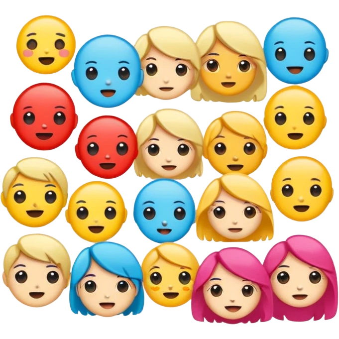 Cute cartoon sticker, simple flat design, bold outline, bright colors, chibi style, expressive face, minimal background, vector style, high contrast, emoji-like, transparent background, sticker pack style emoji