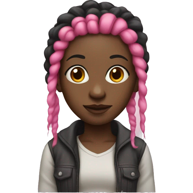 Black girl with pink dreads emoji