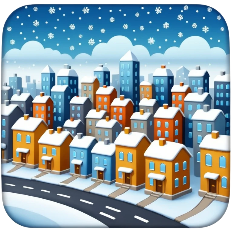 city with falling snow emoji