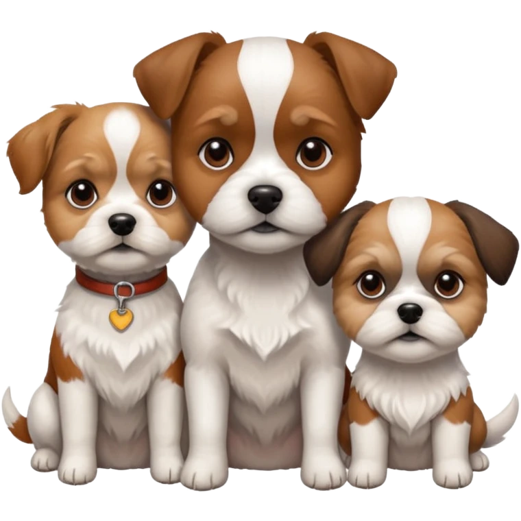 two dogs sitting next to each other: one jack rassel, one shizu emoji