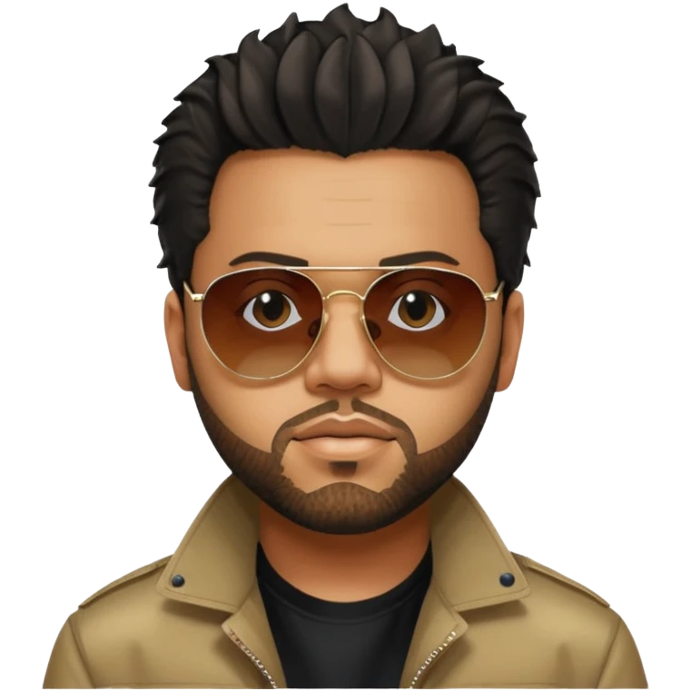 the weeknd looking off to the side with sunglasses and lights reflecting off them during after hours era emoji