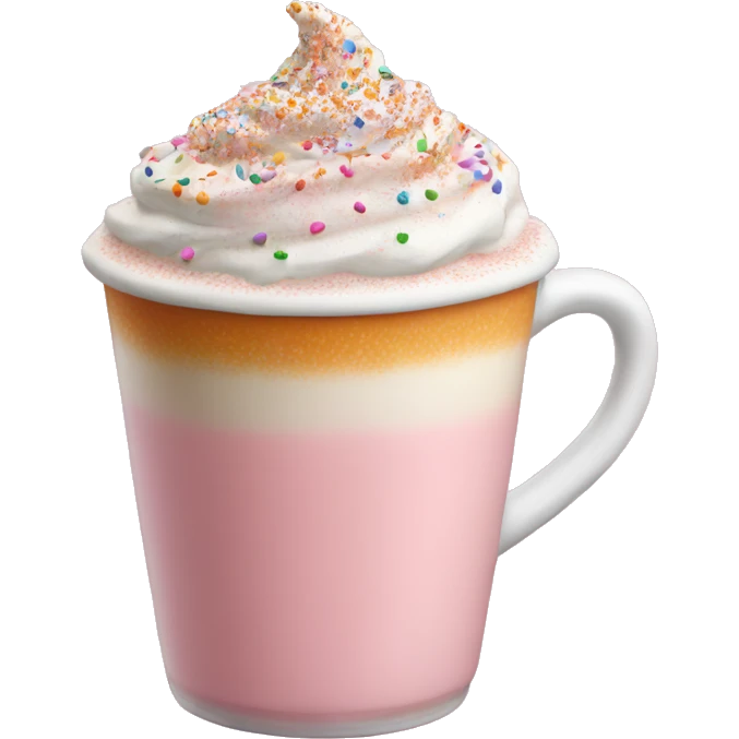 Light pink pumpkin latte with Multicolored Sprinkling emoji