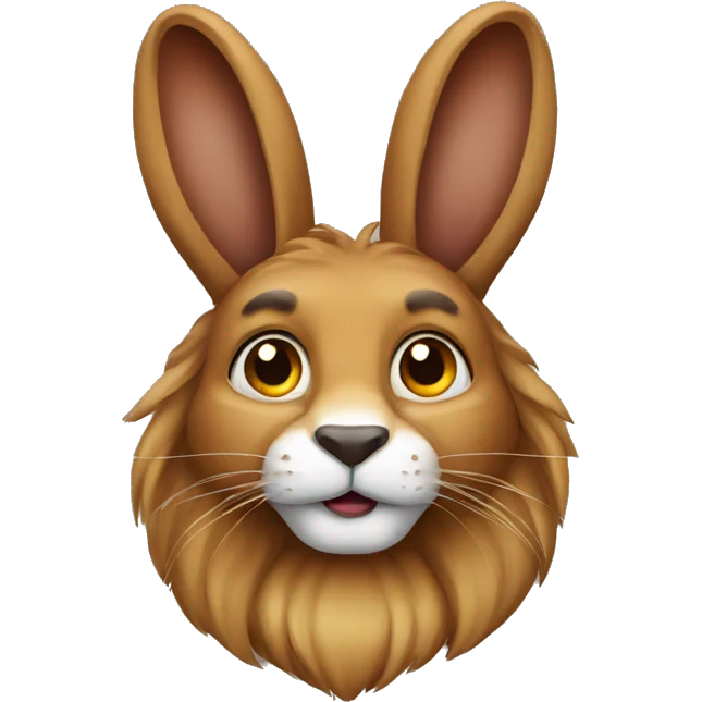 Brown lion head rabbit  emoji