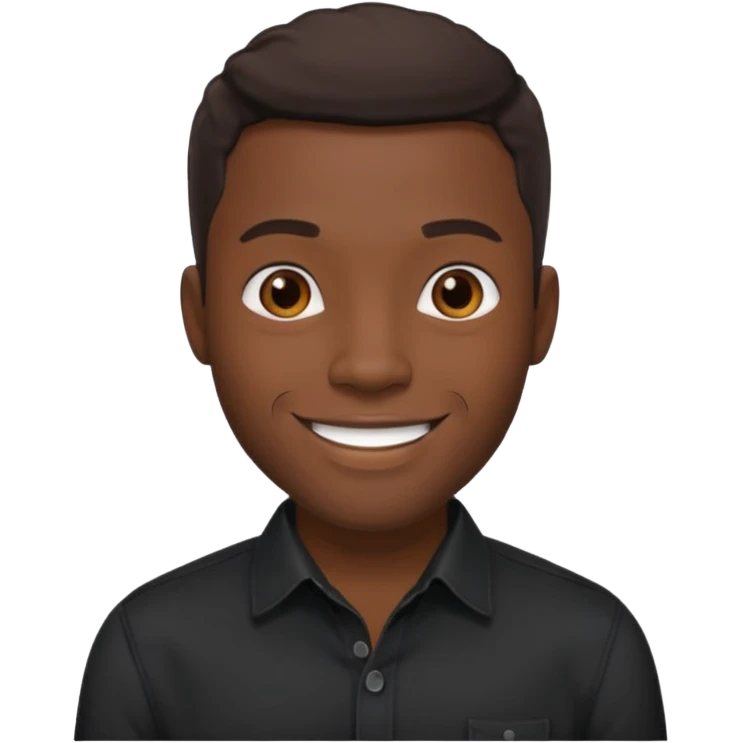 Handsome black man in a black button up shirt  emoji
