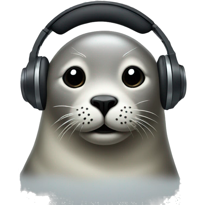 Seal wearing headphones emoji