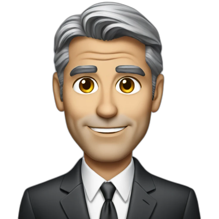 george clooney cartoon wearing suit emoji