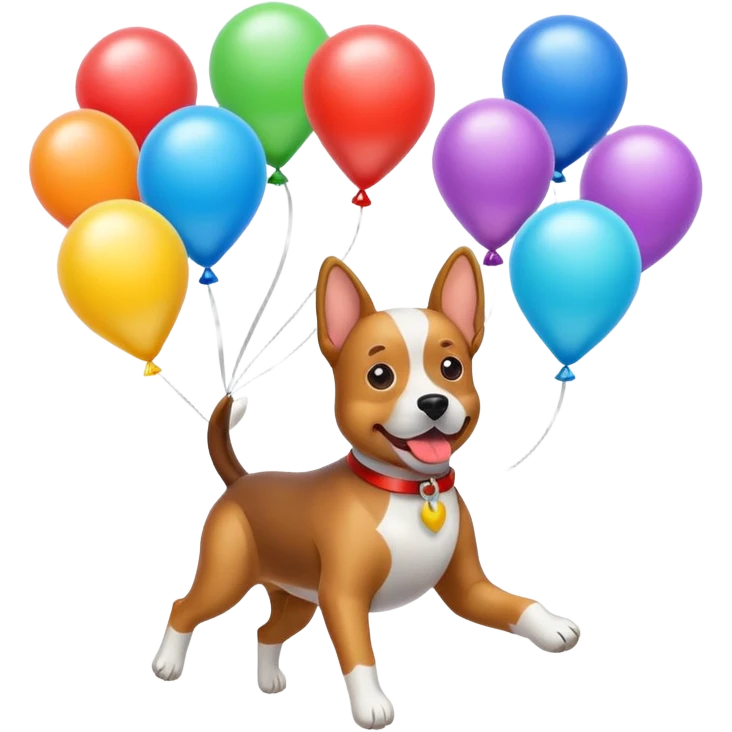 dog shaped flying balloons emoji