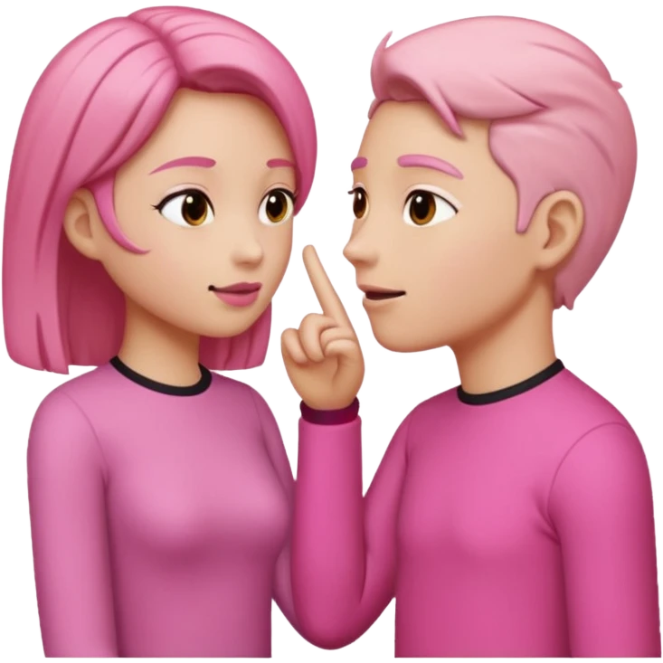 🗣️this but pink and two of the are talking to each other emoji