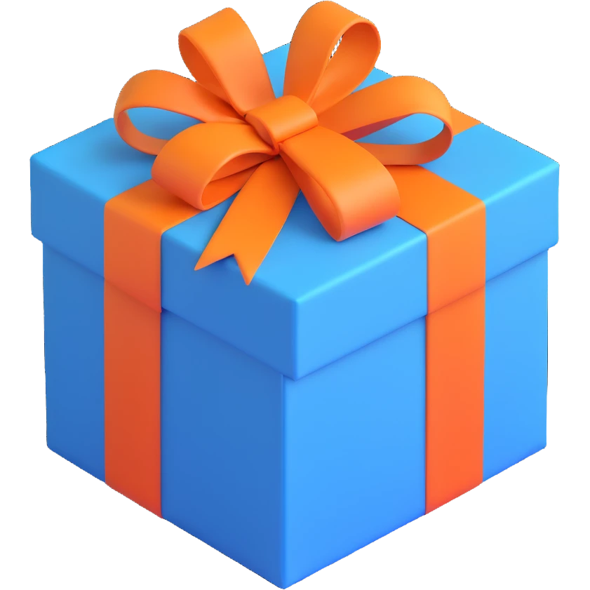 blue present box with ribbon emoji