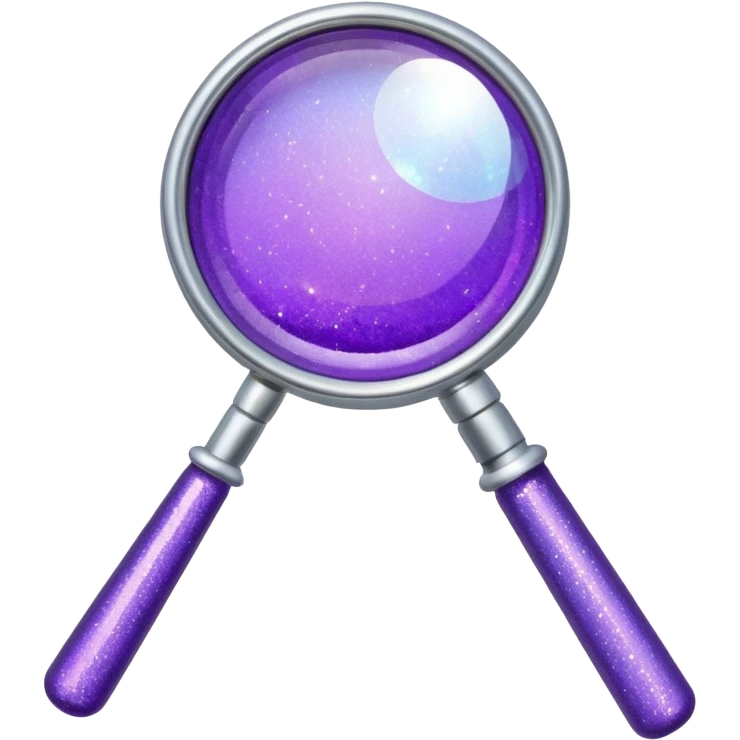 glitter purple and magnifying glass emoji