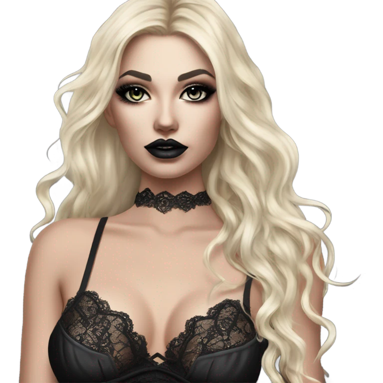 hyper realistic goth blonde victoria secret model emoji