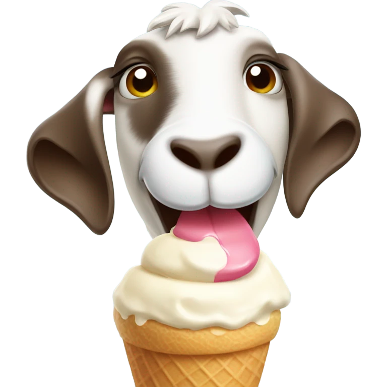 goat eating ice cream emoji