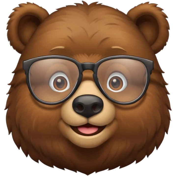 안경을 쓰고 웃고 있는 곰 emoji