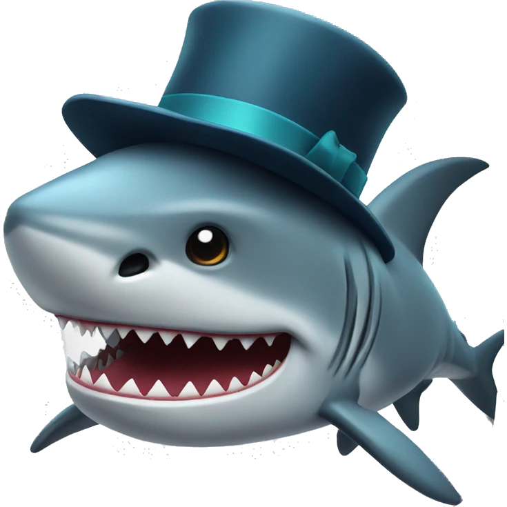 shark with tophat emoji