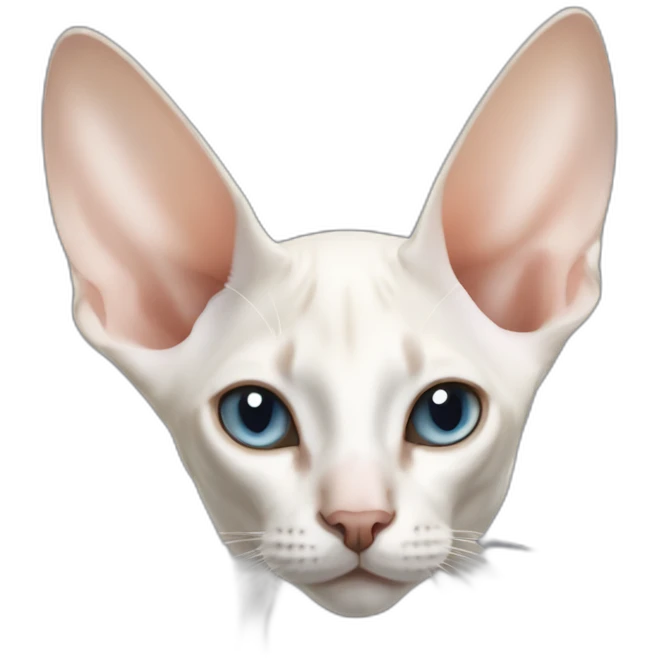 white siamese oriental shorthair cat with large ears emoji