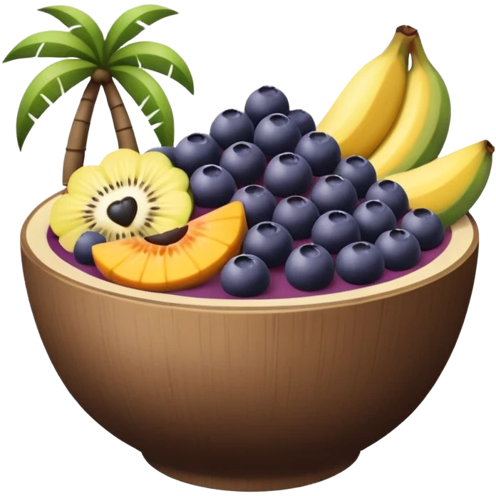 acai bowl with tropical fruits and a hint of Western Sydney landmarks, emoji style emoji