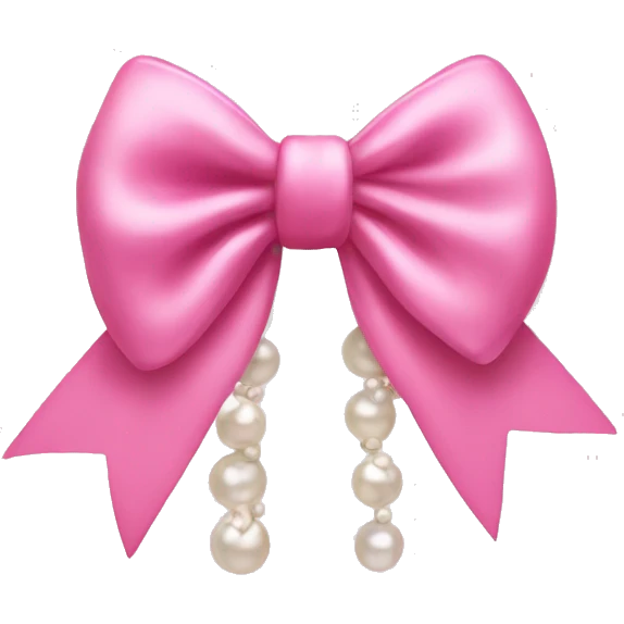 pink bow with pearls  emoji