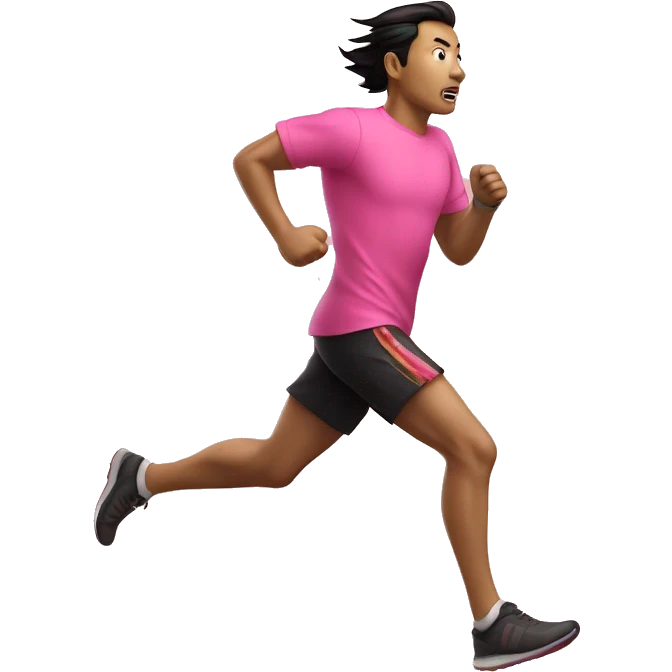 liuxiang running fast pink shirt emoji
