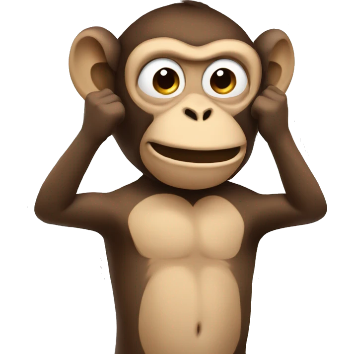 Monkey holding his brain in his hands emoji