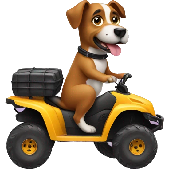 dog riding ATV emoji