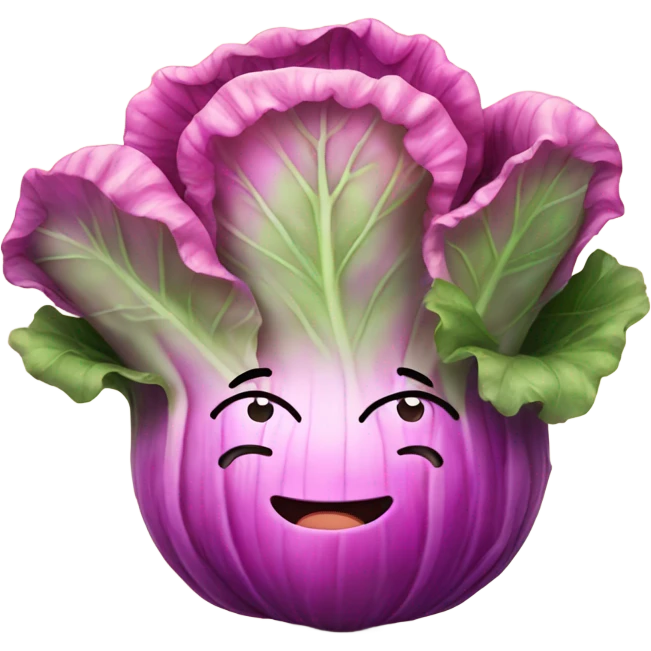 pink cabbage smiling emoji